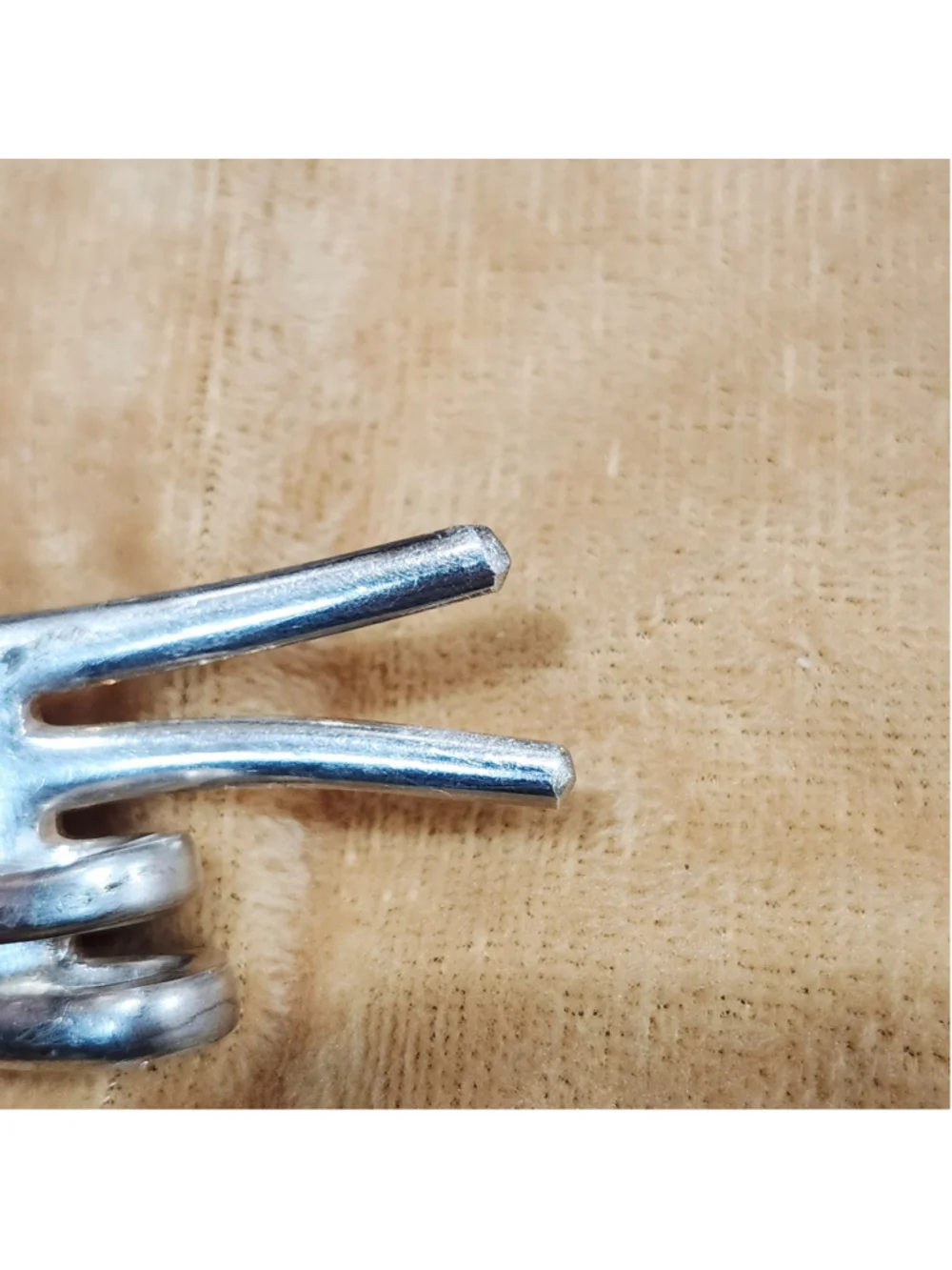 Silverware Art Fork Keychain Peace Sign Hand Gesture Unique Hand Sculpted